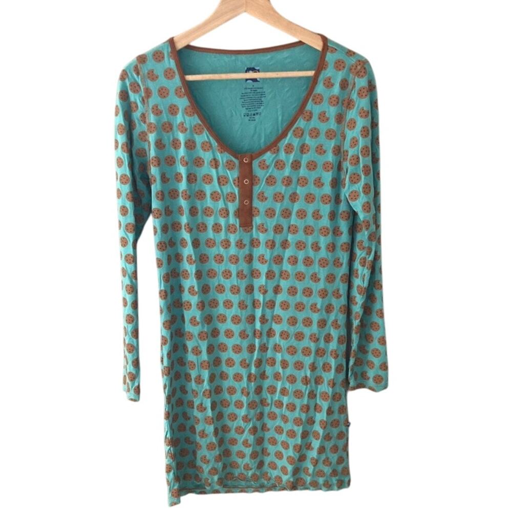 Kickee Pants Women's Bamboo Nightgown - Cookies on Glacier - Medium